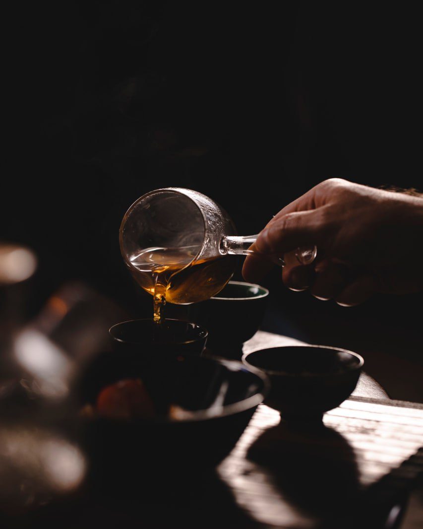Herbal tea being poured